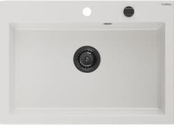 Mexen Elix chiuvetă granitică cu 1 compartiment 700 x 500 mm, albă, sifon negru - 6526701005-20-B (6526701005-20-B) Chiuveta