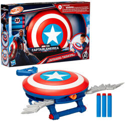Hasbro Nerf: Amerika Kapitány - Szép új világ Blaster skyshot szivacslövő pajzs - Hasbro (F9302)