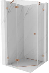 Mexen Lunar cabina de duș pentagonală cu ușă batantă stânga 100 x 100 cm, transparent, cupru periat (831-100L-100P-65-00-L)