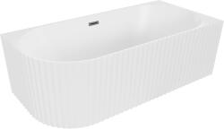 Mexen Gia cadă de colț freestanding canelată dreapta 170 x 80 cm, alb mat, preaplin gun gray periat - 52701708001P-66 (52701708001P-66)