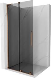Mexen Velar L perete de duș glisant Walk-in 120 x 200 cm, grafit 8 mm, aur roz - 871-120-003-43-60 (871-120-003-43-60)