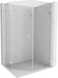 Mexen Lunar L cabină de duș pentagonală batantă stânga 80 x 100 cm, transparent, nichel periat - 831L-080L-100P-97-00-L (831L-080L-100P-97-00-L)