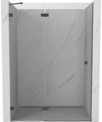 Mexen Lunar ușă de duș batantă stânga 130 cm, transparentă, gri armă periat - 834-130-000-66-00-L (834-130-000-66-00-L)