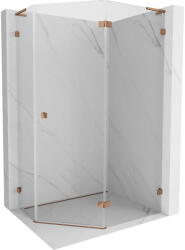 Mexen Lunar L Cabină de duș pentagonală cu deschidere dreapta 100 x 90 cm, transparentă, aur roz - 831L-100P-090L-60-00-P (831L-100P-090L-60-00-P)
