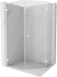 Mexen Lunar L cabină de duș pentagonală cu deschidere dreapta 80 x 90 cm, transparentă, albă - 831L-080P-090L-20-00-P (831L-080P-090L-20-00-P)