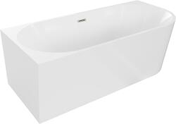 Mexen Mia cadă de sine stătătoare colț stânga 160 x 80 cm, albă, preaplin nichel periat - 52691608000L-97 (52691608000L-97)