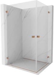 Mexen Lunar-B Duo cabină de duș cu uși batante 85 x 80 cm, transparentă, cupru periat - 832-085L-080P-65-00 (832-085L-080P-65-00)