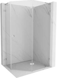 Mexen Lunar L cabină de duș pentagonală cu deschidere dreapta 100 x 80 cm, transparentă, crom - 831L-100P-080L-01-00-P (831L-100P-080L-01-00-P)