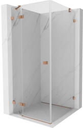 Mexen Lunar cabină de duș pivotantă stânga 100 x 100 cm, transparent, cupru periat - 834-100-100-65-00-L (834-100-100-65-00-L)