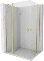 Mexen Mist Duo cabină de duș batantă 115 x 75 cm, transparentă, auriu periat - 8A4-115-075-55-00 (8A4-115-075-55-00)