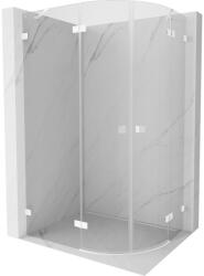 Mexen Lunar cabină de duș semicirculară cu deschidere pe stânga 100 x 80 cm, transparentă, albă - 833-100L-080P-20-00 (833-100L-080P-20-00)