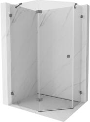 Mexen Lunar cabina de duș pentagonală cu uși batante stânga 100 x 80 cm, transparent, metal pistol - 831-100L-080P-95-00-L (831-100L-080P-95-00-L)