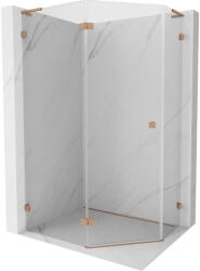 Mexen Lunar L cabină de duș pentagonală cu deschidere pe stânga 90 x 80 cm, transparentă, cupru periat - 831L-090L-080P-65-00-L (831L-090L-080P-65-00-L)