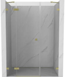 Mexen Lunar ușă de duș pivotantă stânga 130 cm, transparentă, auriu periat - 834S-130-050-55-00-L (834S-130-050-55-00-L)