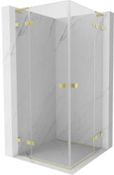 Mexen Lunar L Cabină de duș cu ușă batantă Duo 90 x 90 cm, transparentă, auriu periat - 834L-090L-090P-55-00 (834L-090L-090P-55-00)
