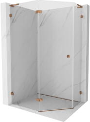 Mexen Lunar L cabină de duș pentagonală cu ușă stânga 100 x 90 cm, transparentă, aur roz - 831L-100L-090P-60-00-L (831L-100L-090P-60-00-L)