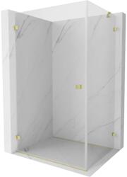 Mexen Lunar-B cabină de duș batantă stânga 85 x 80 cm, transparentă, auriu periat - 832-085-080-55-00-L (832-085-080-55-00-L)
