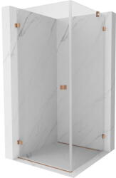 Mexen Lunar-B cabină de duș cu ușă batantă stânga 80 x 80 cm, transparentă, cupru periat - 832-080-080-65-00-L (832-080-080-65-00-L)