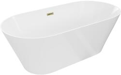 Mexen Luna Slim cadă de sine stătătoare 170 x 75 cm, albă, preaplin auriu - 52041707500-50 (52041707500-50)