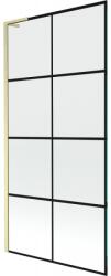 Mexen Next L paravan de baie cu 1 panou 90 x 150 cm, grilaj negru, finisaj auriu periat - 895-090-000-03-77-55 (895-090-000-03-77-55)