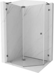 Mexen Lunar L cabina de duș pentagonală cu deschidere pe stânga 100x80 cm, transparentă, gri pistol periat (831L-100L-080P-66-00-L)