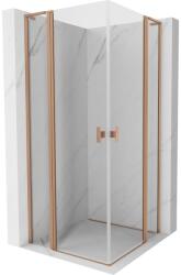 Mexen Mist L Duo cabină de duș batantă 100 x 100 cm, transparent, cupru periat - 8A4L-100-100-65-00 (8A4L-100-100-65-00)