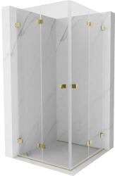 Mexen Lunar-F Cabină de duș Duo pliabilă 95 x 95 cm, transparentă, aurie - 836-095L-095P-50-00 (836-095L-095P-50-00)