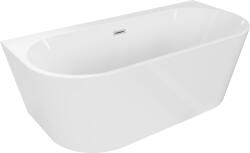 Mexen Oval+ cadă freestanding de perete 170 x 80 cm, albă, preaplin nichel periat - 52681708000-97 (52681708000-97)