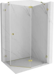 Mexen Lunar cabină de duș pentagonală cu deschidere pe dreapta 100 x 90 cm, transparentă, aurie - 831-100P-090L-50-00-P (831-100P-090L-50-00-P)