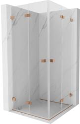 Mexen Lunar-F Duo cabină de duș pliabilă 75 x 75 cm, transparentă, cupru periat - 836-075L-075P-65-00 (836-075L-075P-65-00)