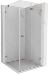 Mexen Lunar-F cabină de duș pliabilă dreapta 100 x 100 cm, transparent, cupru periat - 836-100-100-65-00-P (836-100-100-65-00-P)