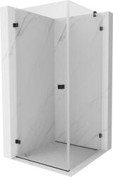 Mexen Lunar-B cabină de duș rabatabilă pe stânga 90 x 90 cm, transparentă, neagră - 832-090-090-70-00-L (832-090-090-70-00-L)