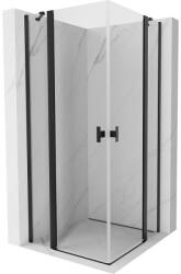 Mexen Mist Duo cabină de duș pivotantă 90 x 90 cm, transparentă, neagră - 8A4-090-090-70-00 (8A4-090-090-70-00)