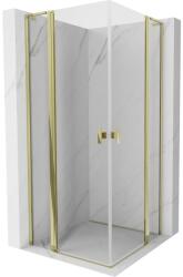 Mexen Mist L Duo cabină de duș pivotantă 120 x 120 cm, transparentă, aurie - 8A4L-120-120-50-00 (8A4L-120-120-50-00)