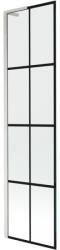 Mexen Next L paravan cadă de baie cu 1 panou, 50 x 150 cm, grilaj negru, nichel periat - 895-050-000-03-77-97 (895-050-000-03-77-97)