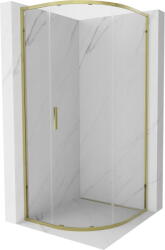 Mexen Exo-S cabină de duș semicirculară glisantă 100 x 100 cm, transparentă, aurie - 8131-100-100-50-00 (8131-100-100-50-00)