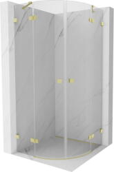Mexen Lunar cabină de duș semicirculară pivotantă 80 x 80 cm, transparentă, auriu periat - 833-080L-080P-55-00 (833-080L-080P-55-00)