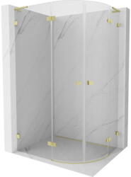 Mexen Lunar L cabina de duș semirotundă oscilantă stânga 100 x 90 cm, transparentă, aurie periată - 833L-100L-090P-55-00 (833L-100L-090P-55-00)