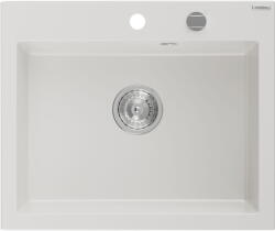 Mexen Elix chiuvetă din granit 1-cameră 600 x 500 mm, alb, sifon crom - 6525601005-20 (6525601005-20) Chiuveta
