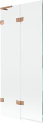 Mexen Lunar L paravan de cadă cu 2 aripi stânga 80 x 150 cm, transparent, cupru periat - 897L-080-100-65-00-L (897L-080-100-65-00-L)