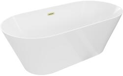 Mexen Luna Slim cadă freestanding 170 x 75 cm, albă, preaplin auriu periat - 52041707500-55 (52041707500-55)