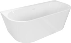 Mexen Oval+ cadă de baie independentă, lipită de perete, 170 x 80 cm, albă, preaplin alb - 52681708000-20 (52681708000-20)