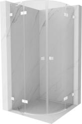 Mexen Lunar cabină de duș semicirculară pivotantă 100 x 100 cm, transparent, albă - 833-100L-100P-20-00 (833-100L-100P-20-00)
