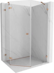 Mexen Lunar cabină de duș pentagonală reversibilă stânga 80 x 100 cm, transparent, cupru periat - 831-080L-100P-65-00-L (831-080L-100P-65-00-L)
