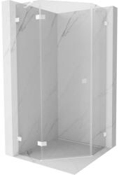Mexen Lunar cabină de duș pentagonală pivotantă stânga 100 x 100 cm, transparentă, albă - 831-100L-100P-20-00-L (831-100L-100P-20-00-L)