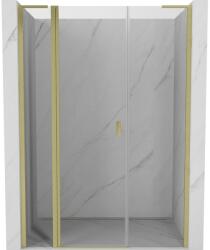 Mexen Mist L uși de duș batante 145 cm, transparent, auriu periat - 8A4L-145-001-55-00 (8A4L-145-001-55-00)