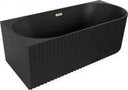 Mexen Gia cada de baie freestanding colțar stânga 150 x 75 cm, negru mat, preaplin auriu periat - 52701507571L-55 (52701507571L-55)