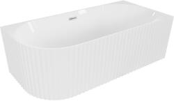 Mexen Gia cadă de sine stătătoare colțar cu dungi dreapta 170 x 80 cm, alb lucios, preaplin cromat - 52701708000P-01 (52701708000P-01)