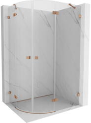 Mexen Lunar cabina de duș semirotundă cu deschidere dreapta 100 x 80 cm, transparent, cupru periat - 833-100P-080L-65-00 (833-100P-080L-65-00)