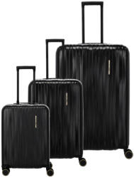 Travelite Barbara Novelty fekete 4 kerekű 3 részes bőrönd szett (7000040-01)